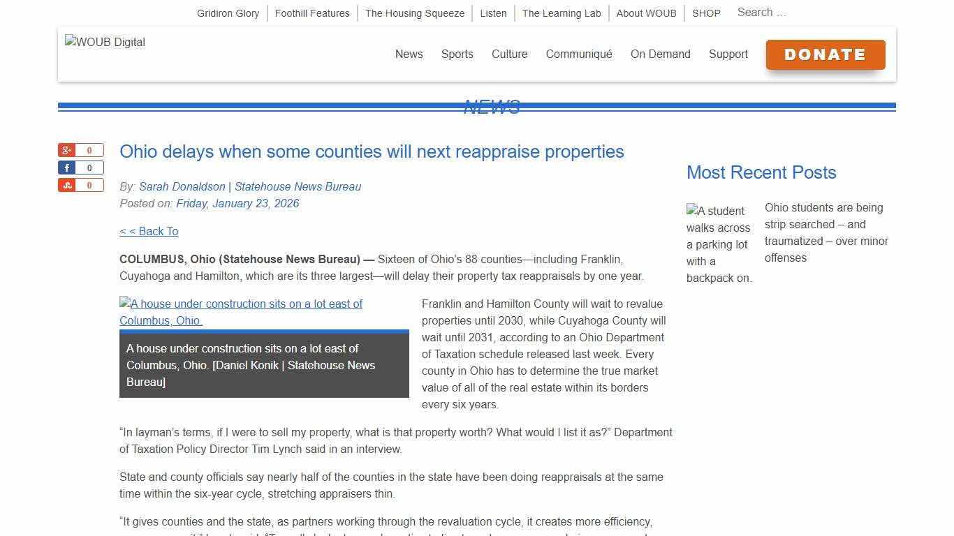 Ohio delays when some counties will next reappraise properties - WOUB Public Media