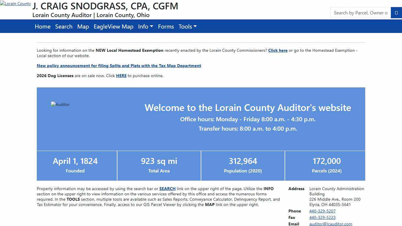 Home - County Auditor Website, Lorain County, Ohio